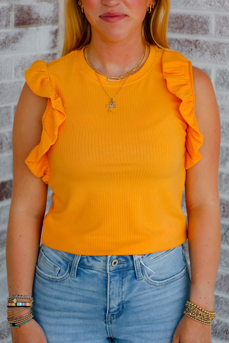 The Way We Change Ruffle Sleeve Knit Top Southern Charm Clothing