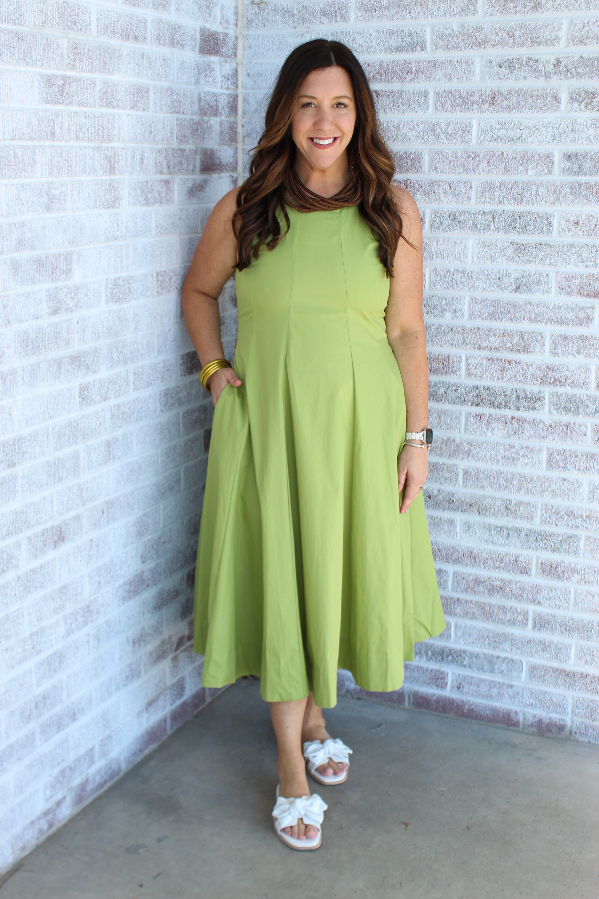 Just Relax Fitted Bodice Flared Midi Dress – Southern Charm Clothing