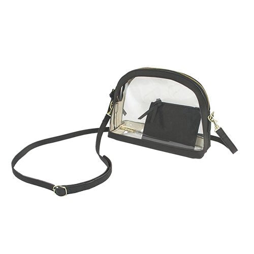 Capri Designs Clear Small Crossbody Bag, Stadium Approved with Team Logo,  NCAA Licensed, PVC Color Accents