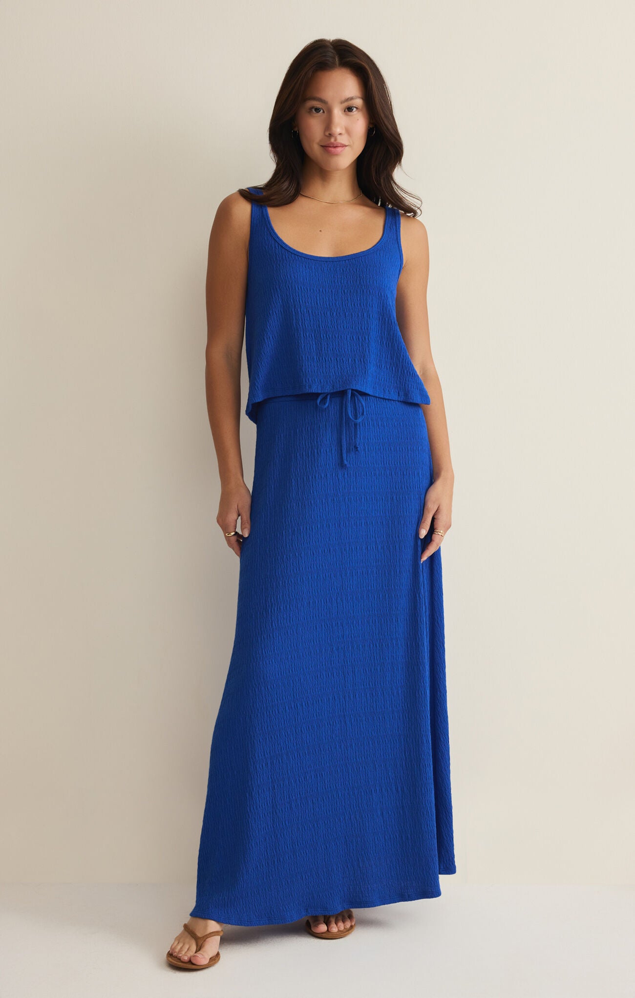 knee length dresses for ladies Emory High Neck Balloon Sleeve Maxi Dress | Arcadian Blue | Dresses